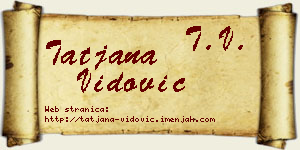 Tatjana Vidović vizit kartica